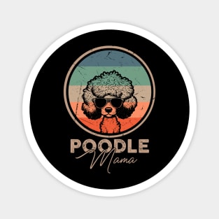 Vintage Poodle Women Girls Puppy Mom Dog Mama Lover Dog Paw Magnet